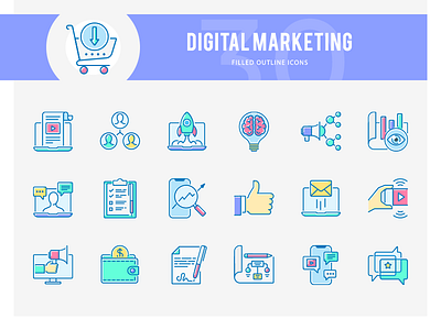 Digital Marketing Icons business digital icon icons icons set iconset marketing media promotion seo startup