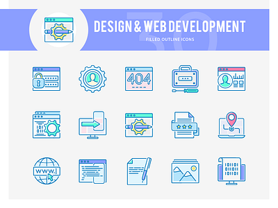 DESIGN & WEB Developent Icons analysis data icons idea research search security seo speed target web