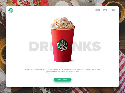Starbucks Redesign - Drinks coffee redesign starbucks landingpage starbuckslover web