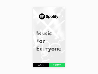 Spotify Mobile - Log In & Sign Up login mobile music redesign sign spotify dailyui ui up ux