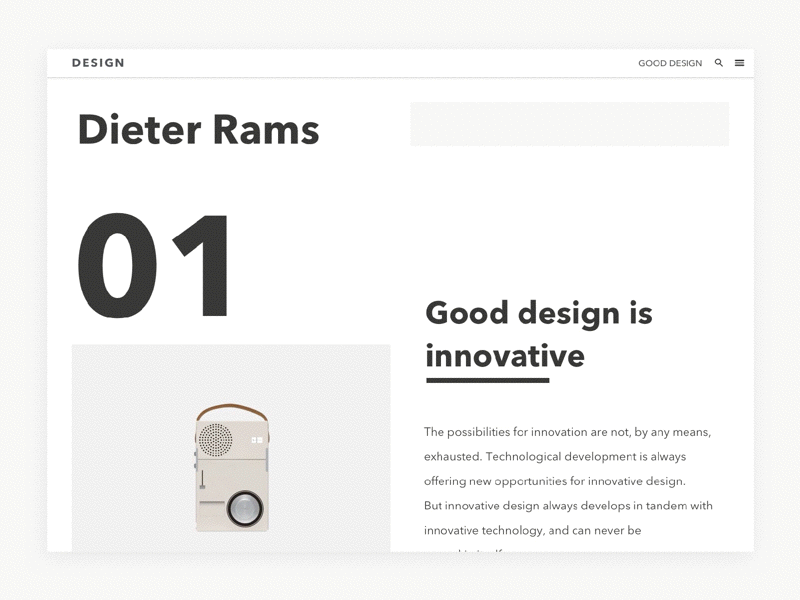 Dieter Rams’ Ten Principles of  “Good Design”