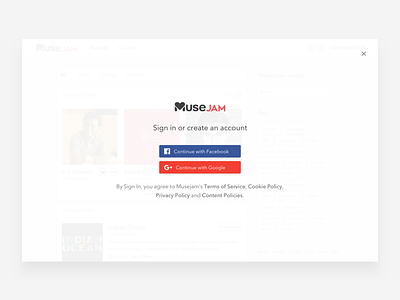 Musejam - Login