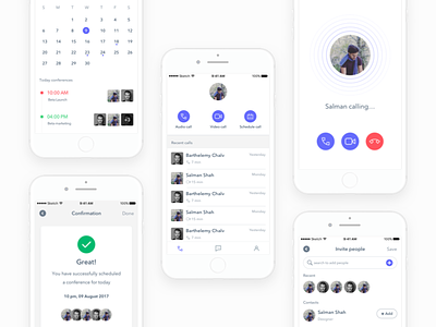 Conference App agenda app calendar calling conference ios meeting mobile schedule ui ux videocall