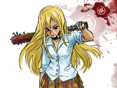 Battle Royale bat battle battle royale blonde ekaterina oloy ekoloy girl highschool japan japanese katia katia oloy kinji fukasaku oloy school school girl