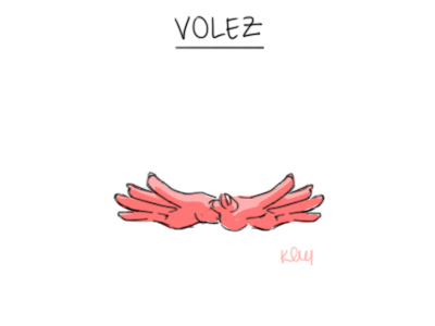 VOLER - to fly ekaterina oloy ekoloy fly flying gif hand animation hand gif hands katia oloy pink voler volez