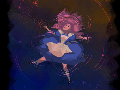 Stargazing alice in wonderland disney ekoloy illustration