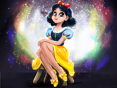 Snow White colorful disney galaxy girly magical princess snow white sparkly