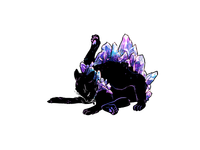 Gemstone Grooming black cat creature crystal gemstone goth kitty magical purple quartz wicca witch