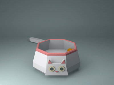 Cat Bowl c4d cat cat food cats cinema4d emitter goldfish kitty low poly low polygon