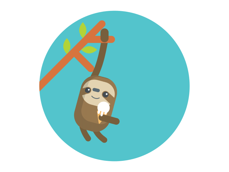 Sloth & Ice Cream ae after effects animal branch ice cream sloth swing tree