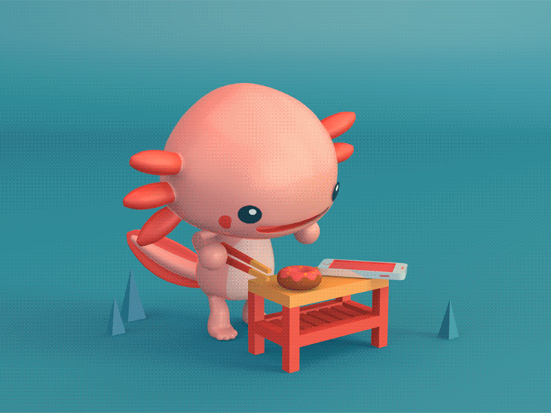 Axolotl axolotl c4d cinema4d donut iphone lunch notifications slack