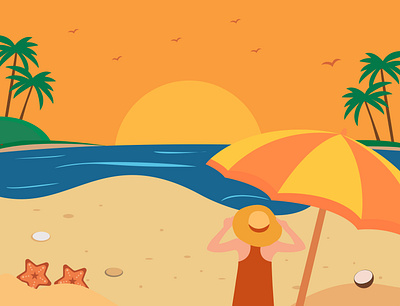 Beach beach design flat illustraion illustrations summer vector