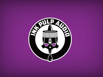 Inkpulp Audio Logo comicbooks comics design ink inkwell logo logo design podcast skull
