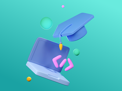 Ready to Learn Coding? 3d 3d icon 3d illustration blender code coding college computer green illustration mac toga