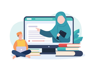 Education Video 🧑‍🎓 converence design education illustration islam islamic online ui uiux zoom