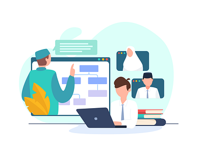 Online learning 💻 design illustration ui uiux vector