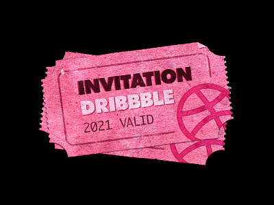 Dribbble Invitation Giveaway! art design dribbble entrance card graphic design illustration invitation invitation card invite logo photocopy pink print realistic scan ticket