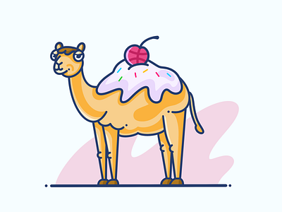 Hello, Dribbble! animal animal art art camel cartoon design dribbble dribbble ball dromedary graphic design ice illustration illustrator painting procreate vector