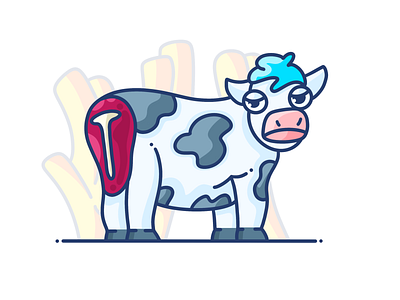 Cow or T-Bone? animal animal art art cartoon cow design dribbble graphic graphic design illustration illustrator painting procreate steak vector