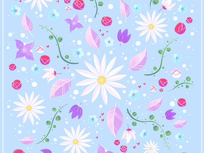 Spring pattern ♥ cute illustration flower flower pattern flowers illustration illustration pastel colors