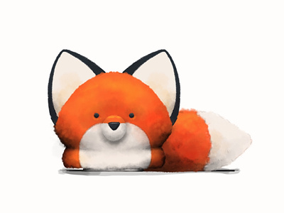 little fox apple pencil art characterart digitalart fox fuzzy illustration plush soft