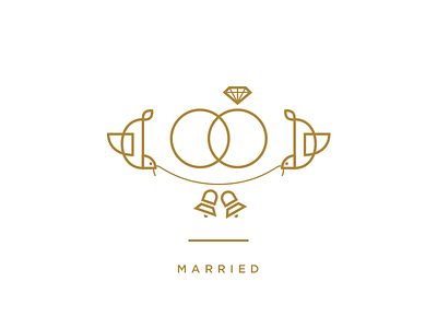 Married bells bird illustration married ring wedding