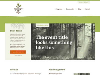 Sprowt homepage growth plant texture ui ui design web design website