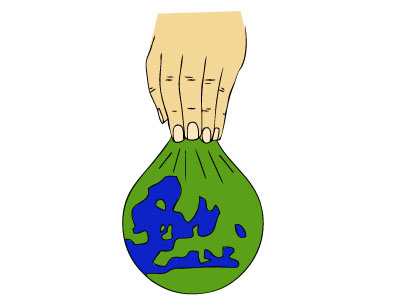 Earth Pinch 2 color earth hand illustrator revised