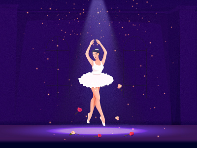 Dancer ballet dance dancer design graphic design illustration illustration art illustrator photoshop rose scene vector