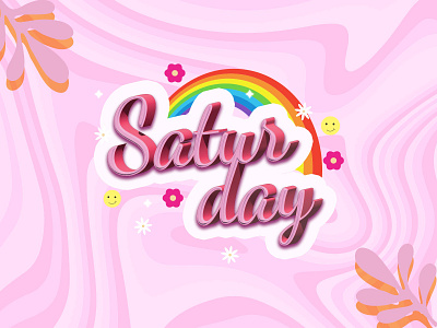 Saturday 3d days design graphic design hippie illustration illustration art illustrator photoshop pink rainbow retro saturday smile vector weekend