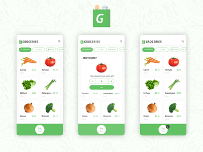 Groceries App Concept Challenge for Uplabs