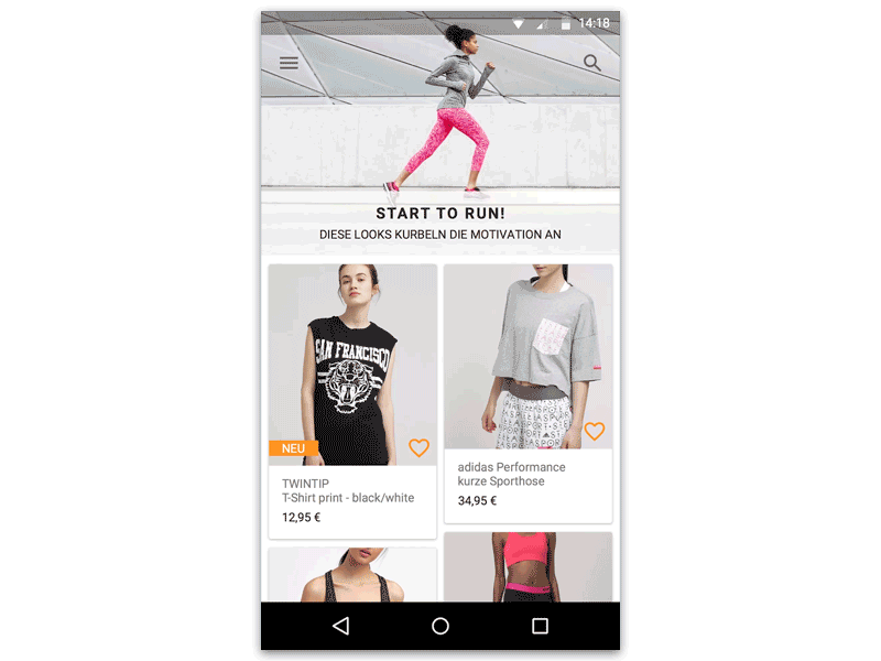 Zalando Material Design concept android animation app gif material design shopping ui ui design ux