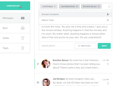 Compose Mail compose email inbox interface mail menu message messaging ui user interface web web app