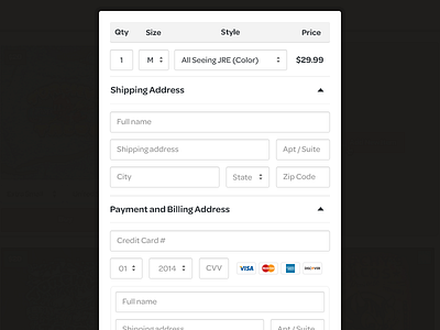 Buy Item app buy modal payment shop ui web
