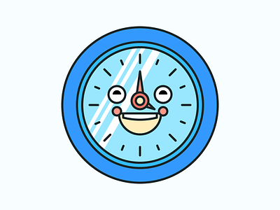 Happy Clock Illustration Icon
