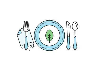 Eat! eat fork healthy icon illustration knife leaf simple spoon vector web