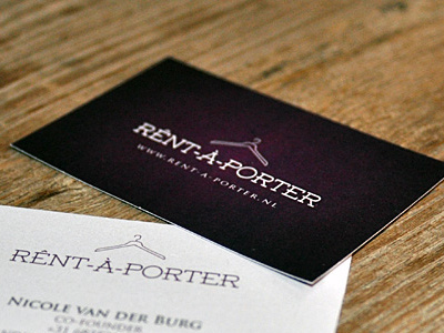 Rênt-â-Porter business cards concept design juan arias logo design rent a porter