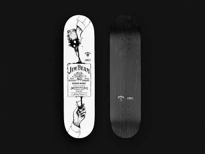 Illustration for Skatedeck-Collab with Jim Beam and S'Brett illustration product design skateboard skateboarding wacom bamboo