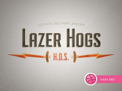 Lazer Hogs, H.D.S. black debut logo orange typography