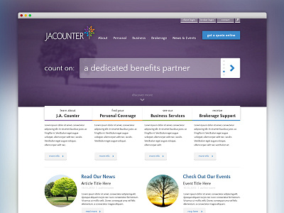 Managed Benefits Company Web Design javascript purple responsive web