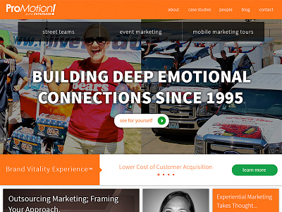 Experiential Marketing Company Web Design fluid grid marketing orange user experience web