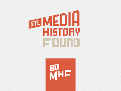 Saint Louis Media History Foundation branding lettering logo orange vintage