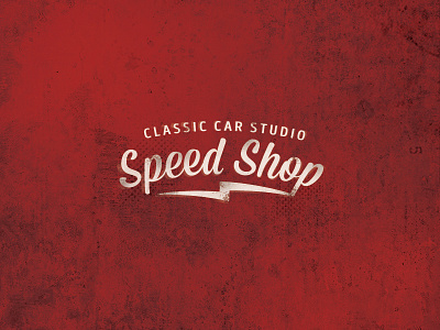 Speed Shop Branding badge branding car classic muscle red speed shop vintage