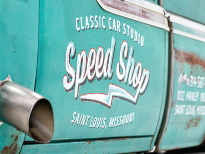 Shop Truck branding car cars classic logo paint painted rusty shop speed typography vintage