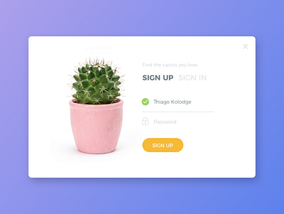 Login. cactus clean sign up signin signup