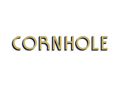CORNHOLE corn cornhole custom type dimensional games hole shadow type typography