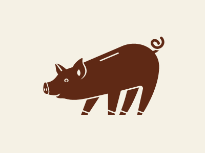 Oink brown logo one color version piggy bank