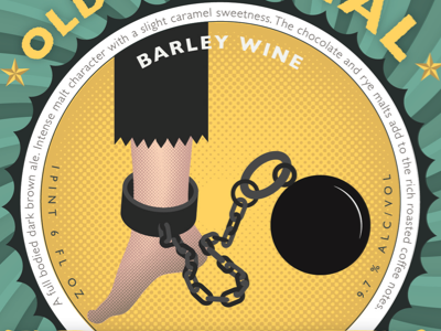 The old ball and chain beer illustration