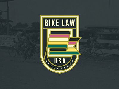 Bike Law USA badge bike flag identity law logo usa
