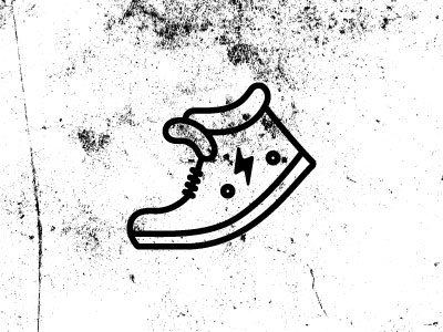 Running Shoe black icon illustration lightning bolt shoe white